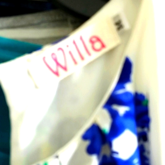 Willa Sundress swing floral print fully lined white blue yellow size M - Picture 3 of 8